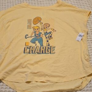Womens Yellow 'In Charge' Graphic Tee Toy Story